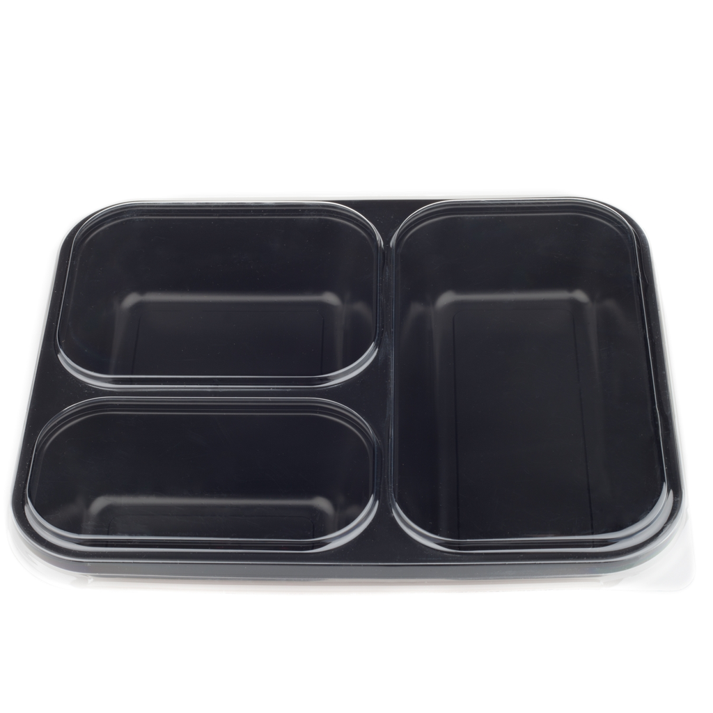3 Compartment Disposable Food Container (50 Sets)