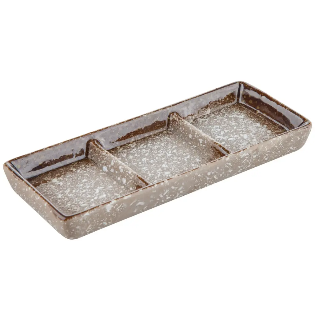 3 Compartment Sauce Dish (Snow-Desert)