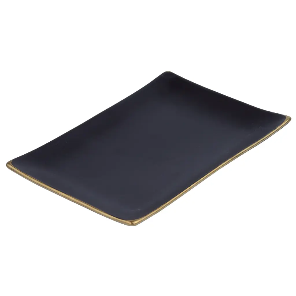 揚げ物皿 10" (ゴールドリム)