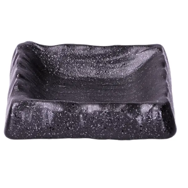 Bizen Kuro Square Sauce Dish 3"
