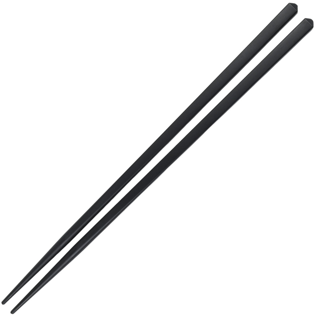 四角箸 25 cm (黒, 10膳)