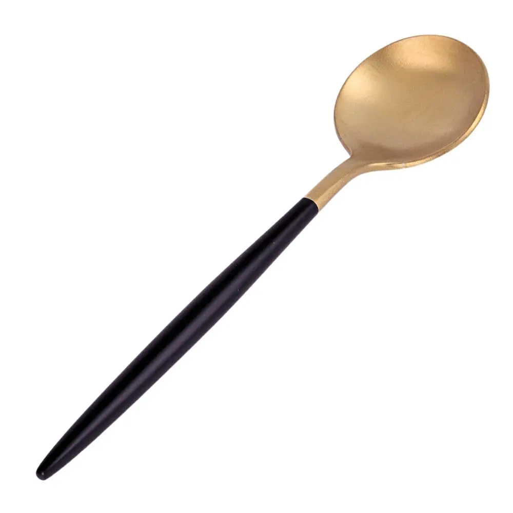 Dessert Spoon 130 mm (Black-Gold)