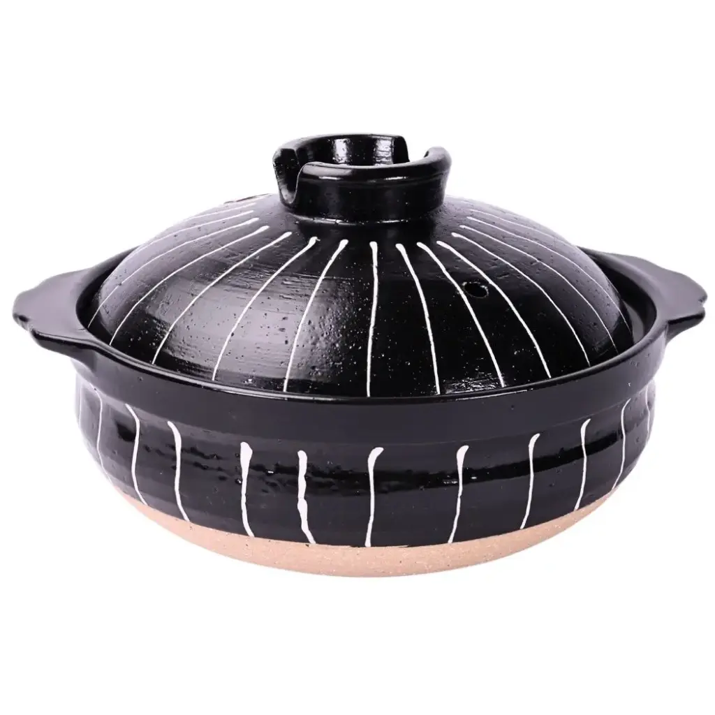 Donabe nabe 21 cm (White Stripes)