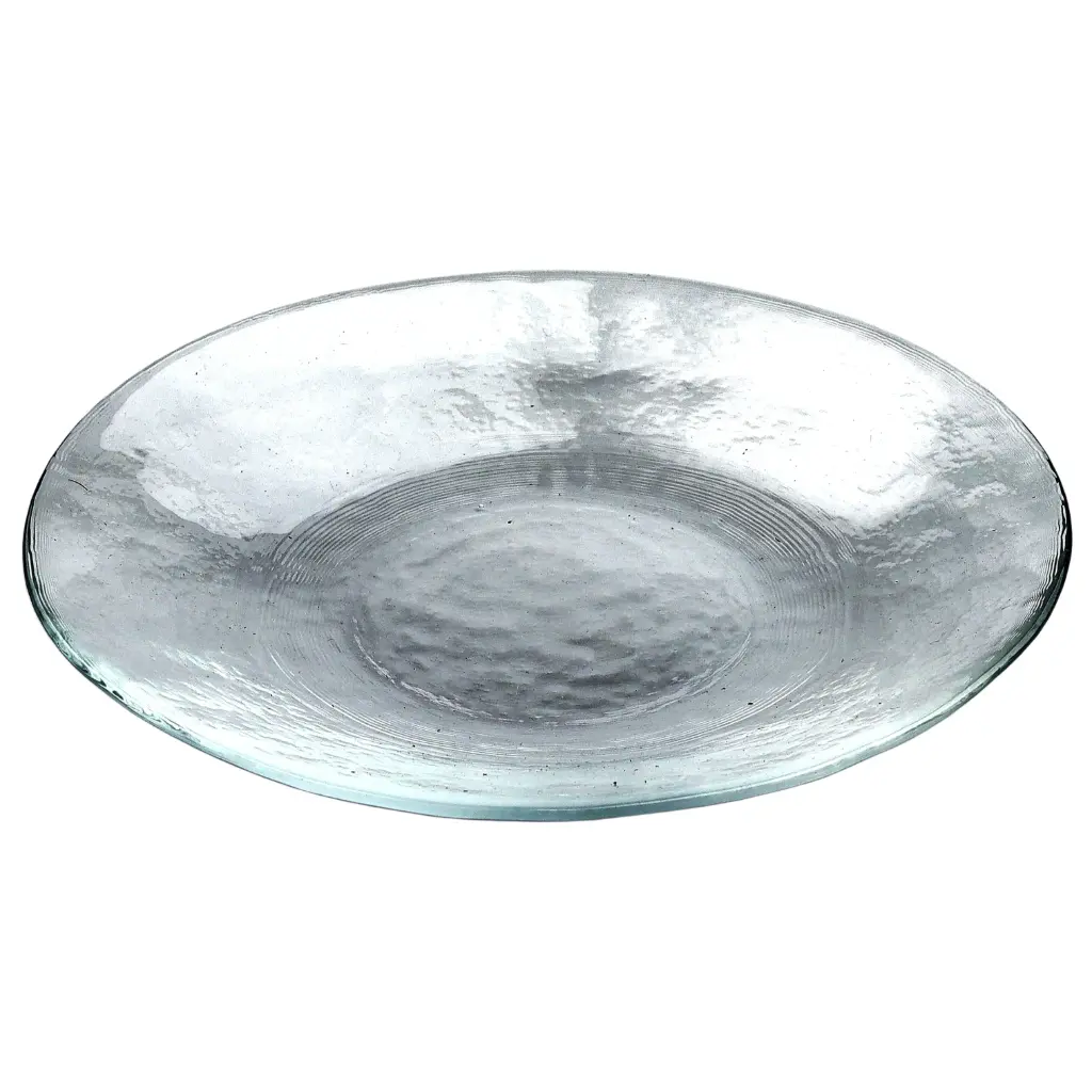 Hammered Round Glass Plate 20 cm