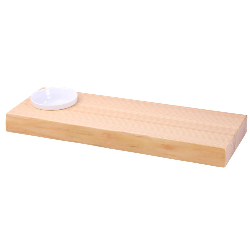 Hinoki Plate with Saucer 36x12x3.2 cm