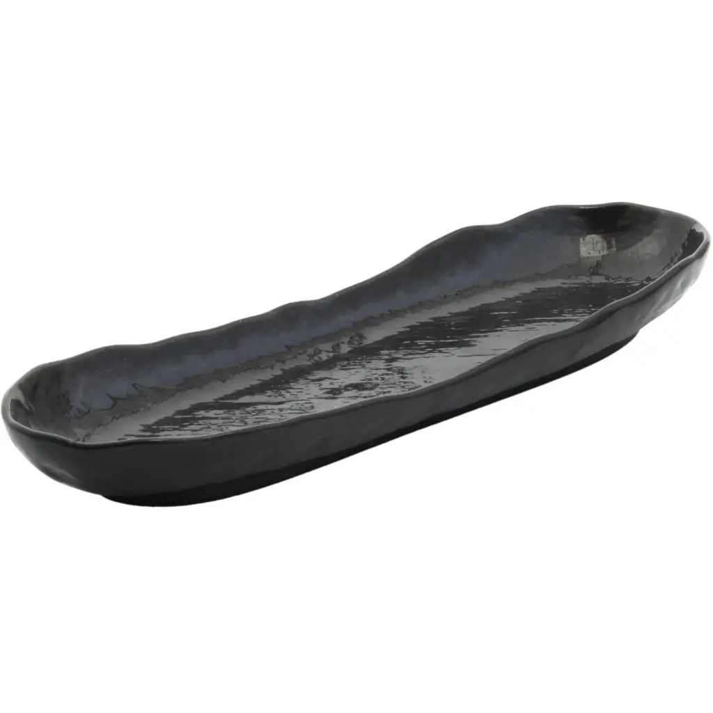 Long Plate 12.5" (Kuro Matto Funegata,Limited Stock)