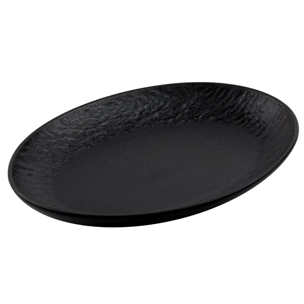 楕円長皿 10" (黒石)