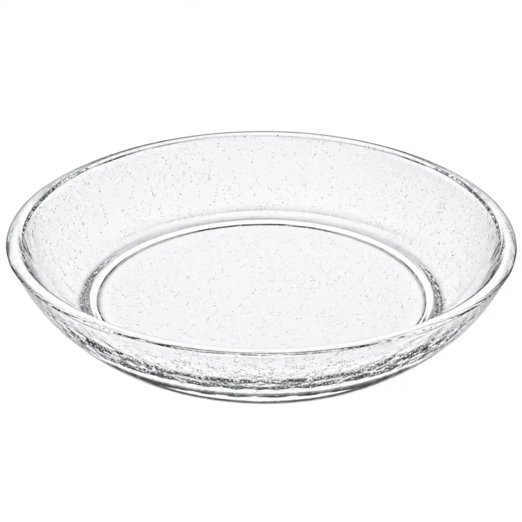 Round Snow Glass Deep Plate 20 cm