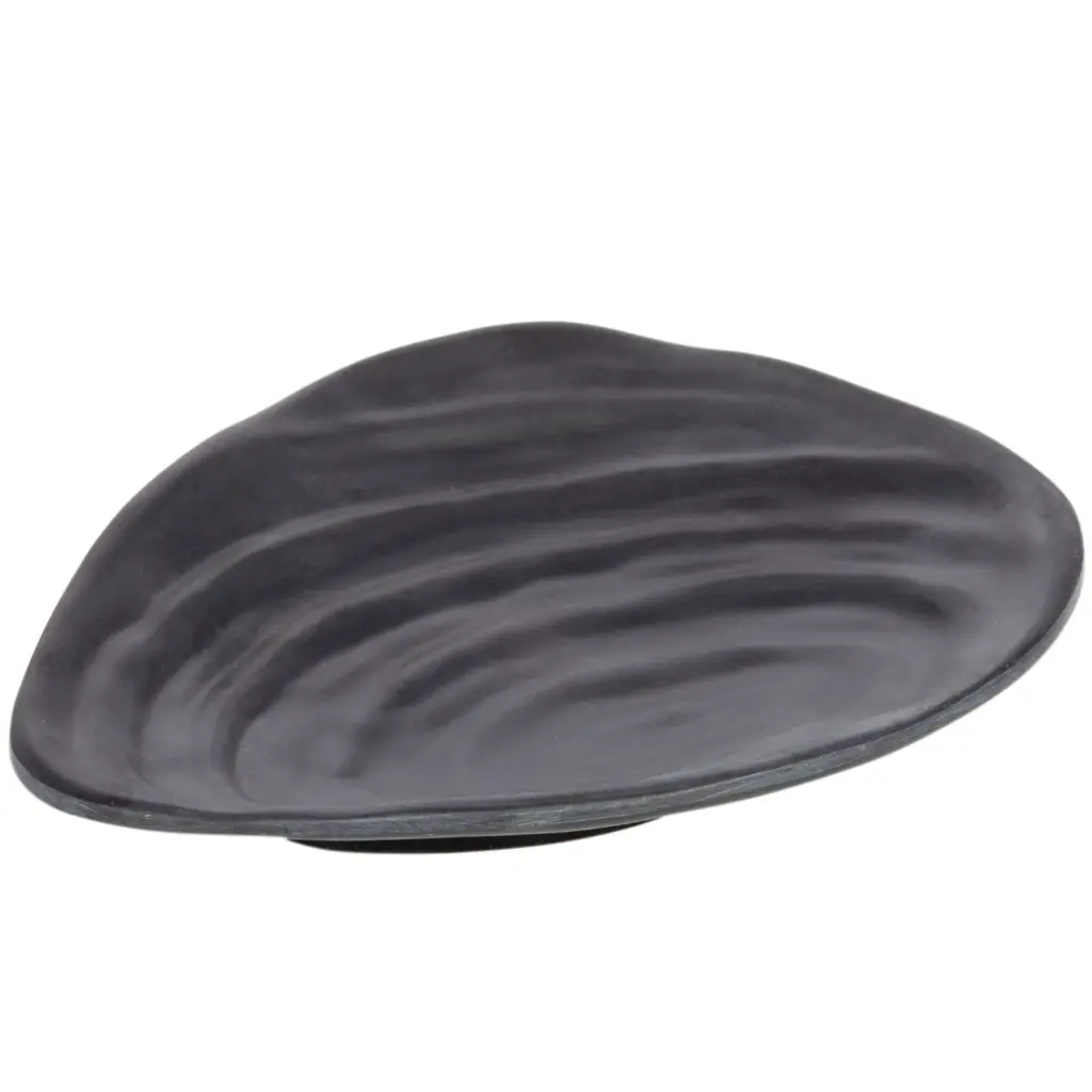Melamine Shell Shaped Plate 16 cm (Zen Series, Black)