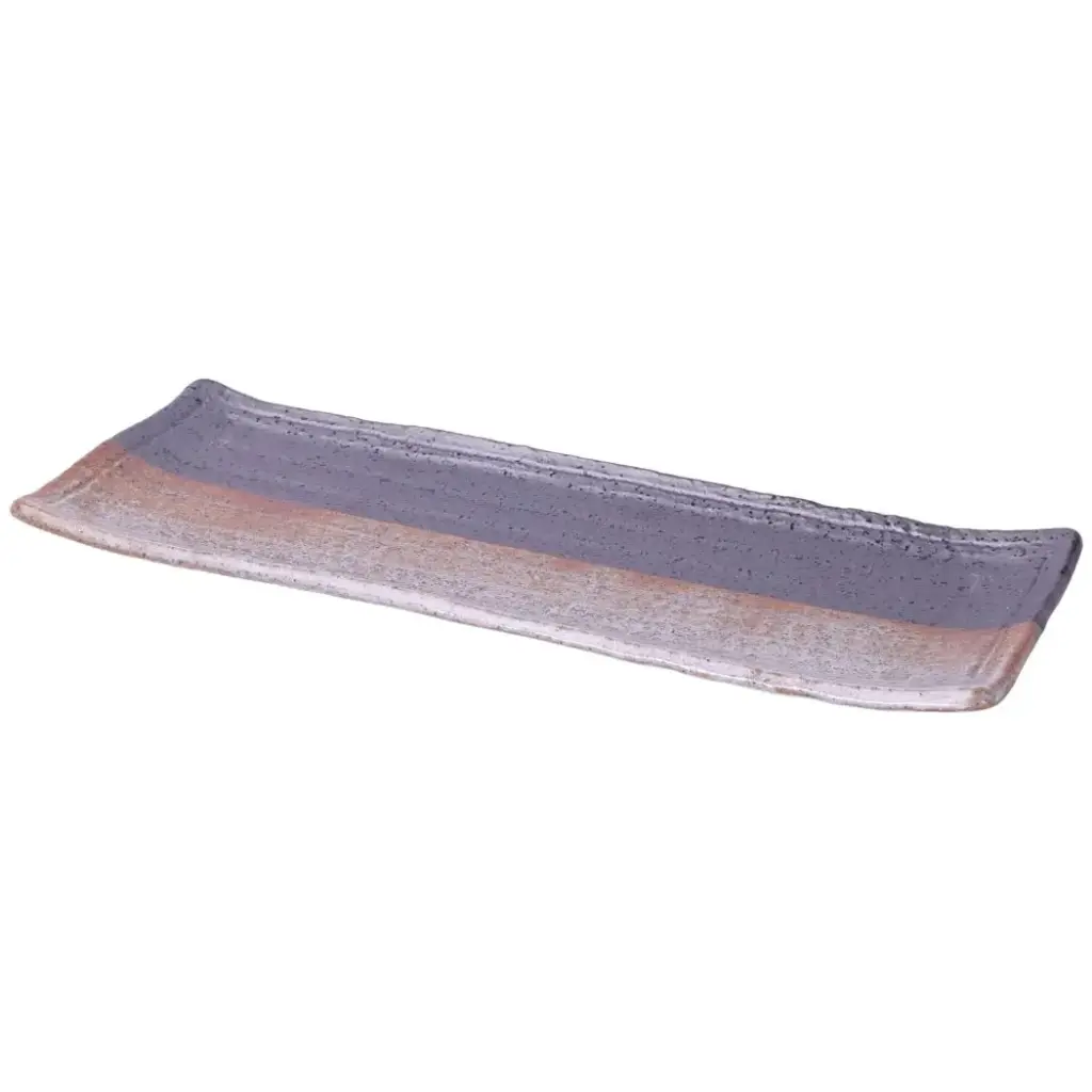 Shino Nuri Wake Long Plate 12"