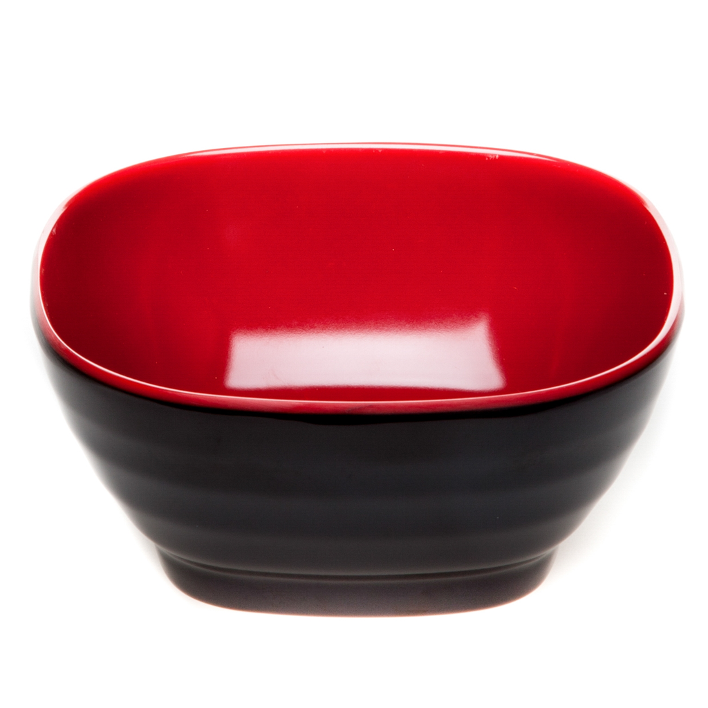 Square Bowl 4.25" (Black-Red)