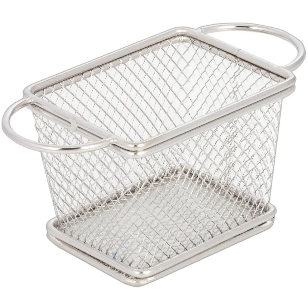 Stainless Steel Basket with Double Handle 10x8x7.5 cm