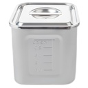 Stainless Steel Square Pot with Scale 15 cm 3100 ml