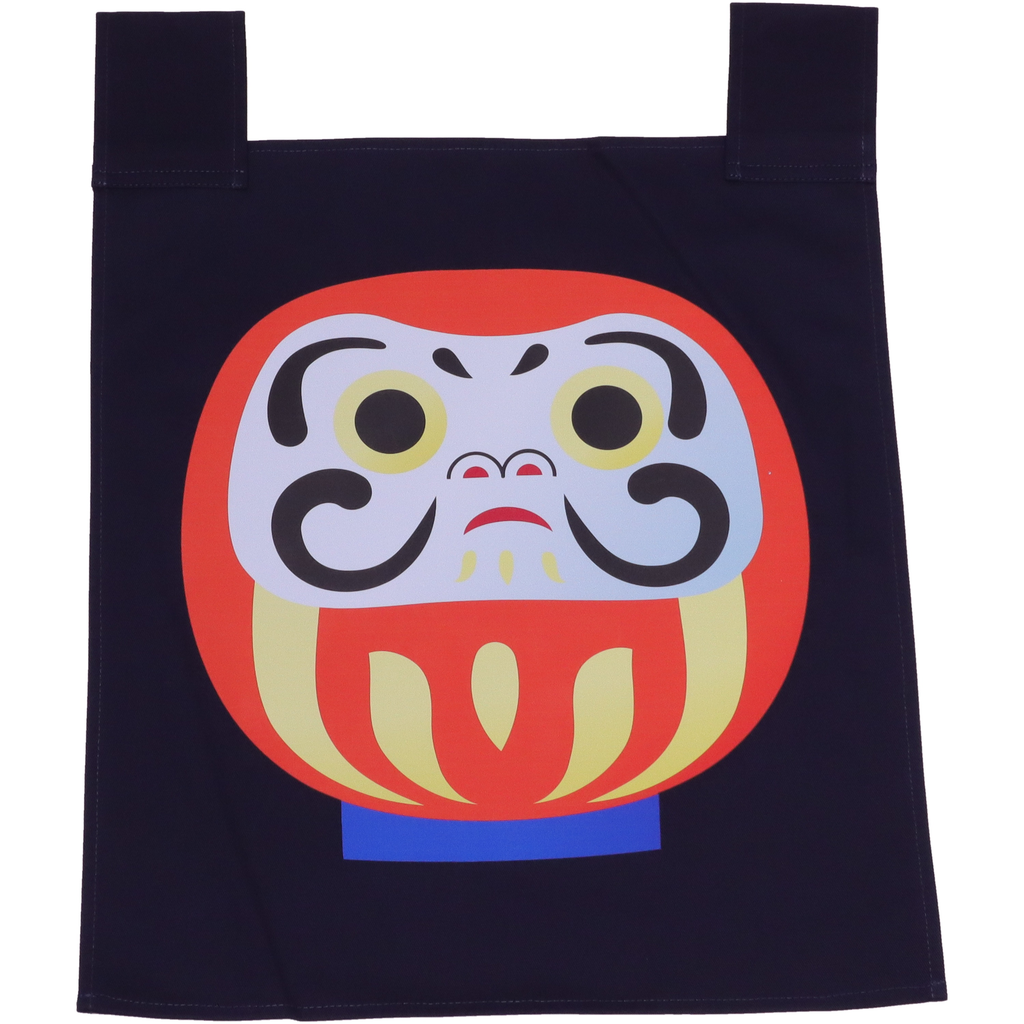 ผ้าม่านญี่ปุ่นสีน้ำเงินดารุมะ 35x40 ซม.