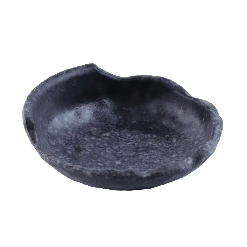 Melamine Shell Shaped Plate 7.5" (Black Marble)