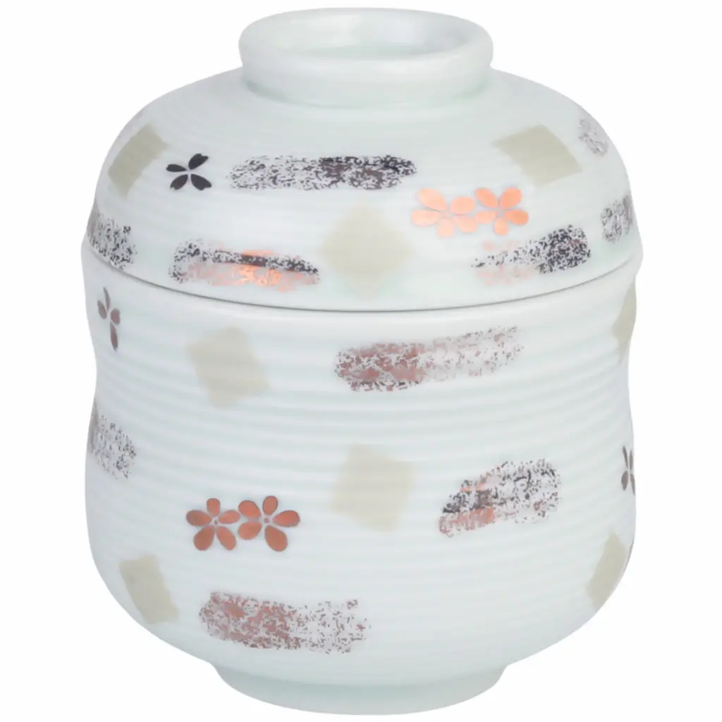 Chawanmushi Cup Set 180 ml (Gold-Silver Pattern)