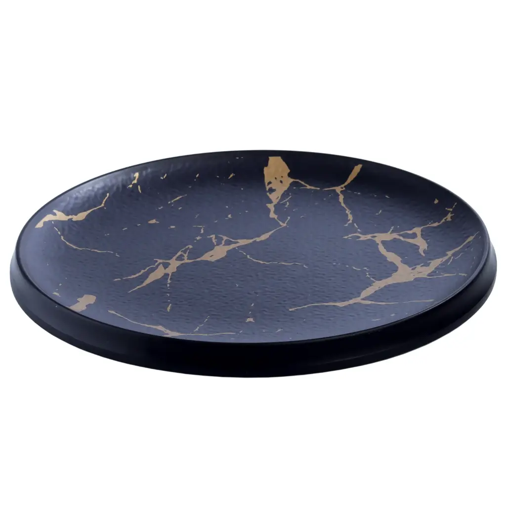 จานชามเมลามีน Black Marble
