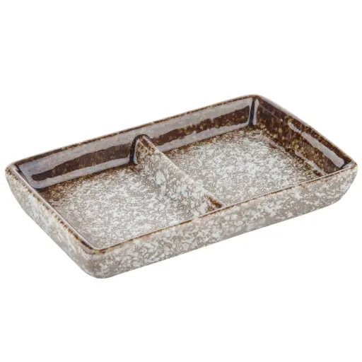 [CRM0456] 2 Compartment Sauce Dish (Snow-Desert)