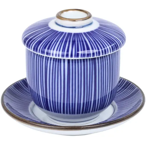 [CRM0864] Chawan Mushi Cup 120 ml (Blue Line)