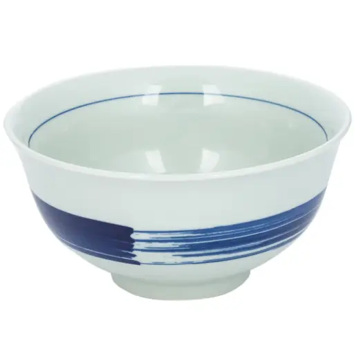 [CRM0620] 丼椀 6" (青い丸)