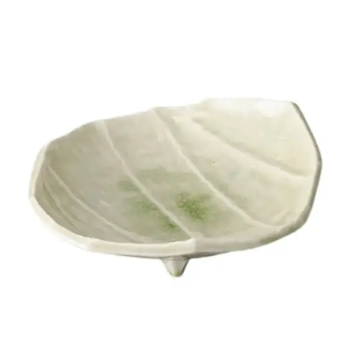 [CRJ0120] Green Glaze Bellows Plate 8.75"