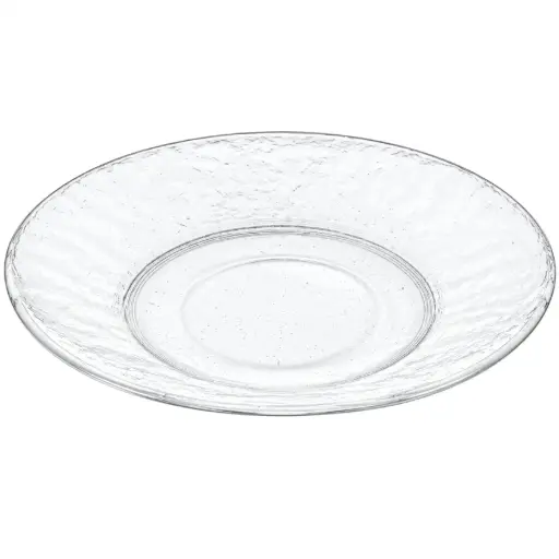 [GLS0126] Hammered Round Glass Plate 20 cm