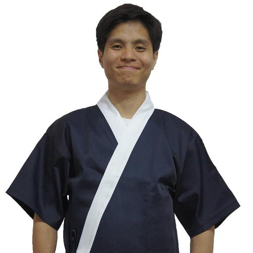 [CLH0001] Japanese Chef Coat Size L (Navy/White)