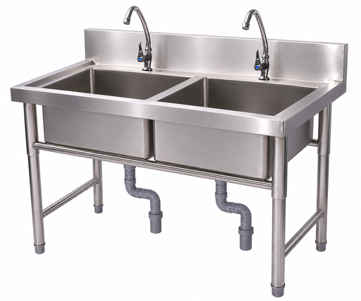 [KAI0213] KAIBA Stainless Steel Double Bowl Sink 120x75x85 cm