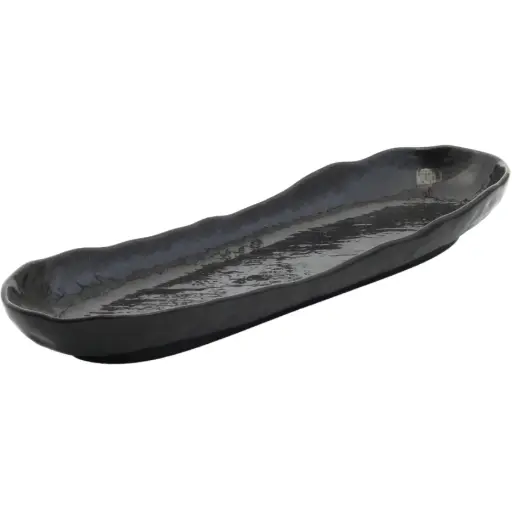 [CRJ0062] Long Plate 12.5" (Kuro Matto Funegata,Limited Stock)