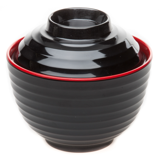 [MLM0021] Miso Soup Cup with Lid (Red-Black)