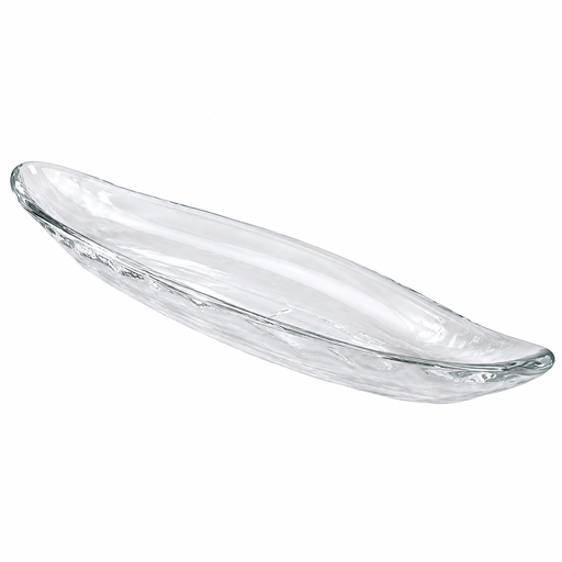 [GLS0118] Oval Hammered Glass Plate 35 cm