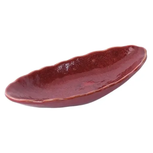 [CRM0789] Oval Plate 10" (Black Rose)