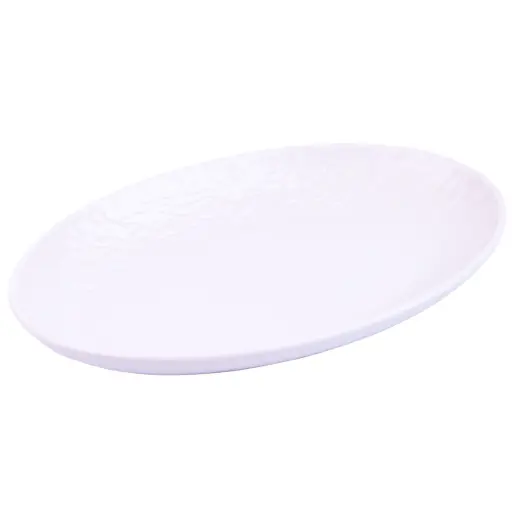 [CRM0914] Oval Plate 10" (White Stone)
