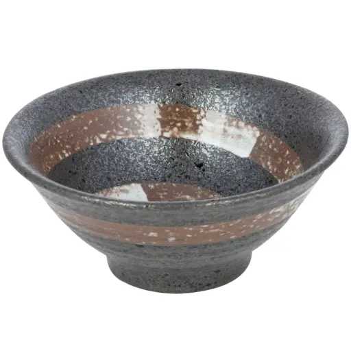 [CRM0544] ラーメン椀 7.5" (黒丸)