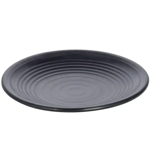 [MLM0141] Melamine Round Plate 8" (Zen Series, Black)