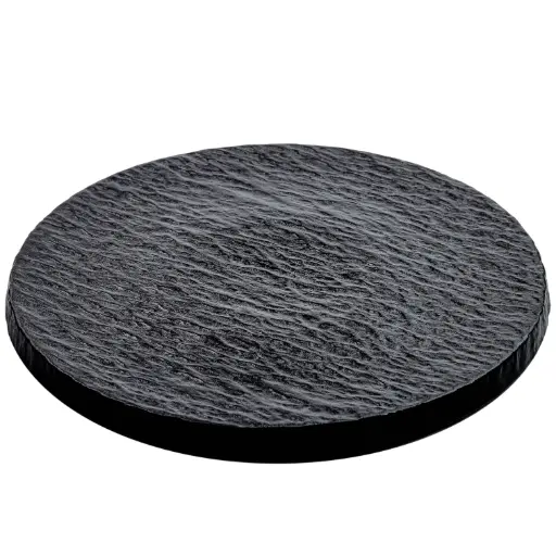 [CRM0922] Round Flat Plate 10" (Black Stone)