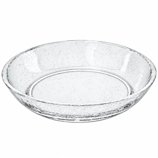 [GLS0127] Round Snow Glass Deep Plate 15 cm