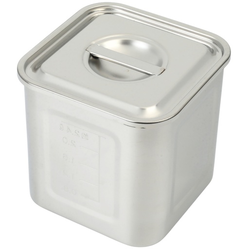 [KJP0166] Stainless Steel Square Sauce Pot with Scale 15 cm 3100 ml (18-8)