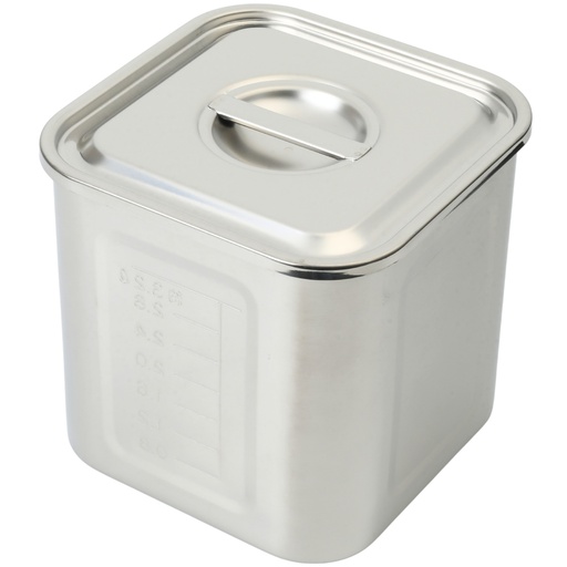 [KJP0167] ステンレス 角型ソース入れ 16.5 cm 4200 ml (18-8,目盛付)