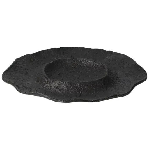 [CRM0894] Wavy Edge Plate 31 cm (Black Stone)