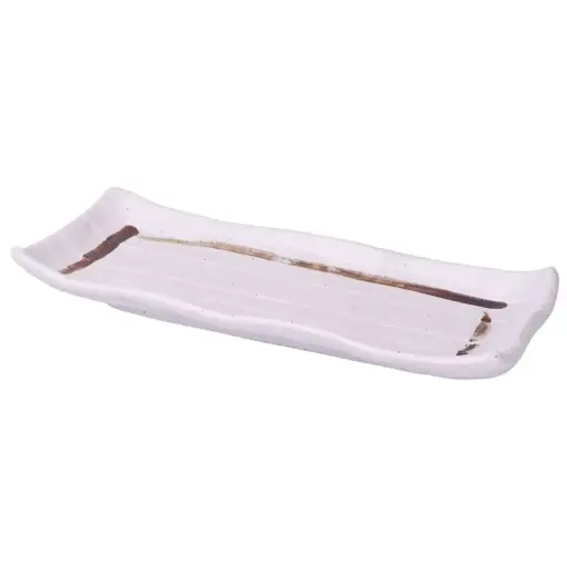 [CRJ0096] White Karatsu Sanma Plate 11"
