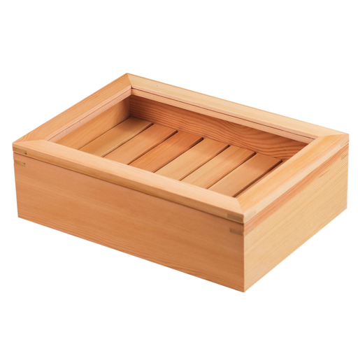 [KWD0026] 木製ネタ箱 透明蓋付 31x22x10 cm