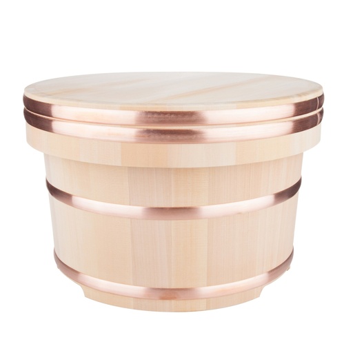 [KJP0525] Wooden Edobitsu Rice Jar 18x12.5 cm