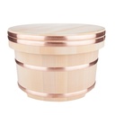 [KJP0505] Wooden Edobitsu Rice Jar 27x18 cm