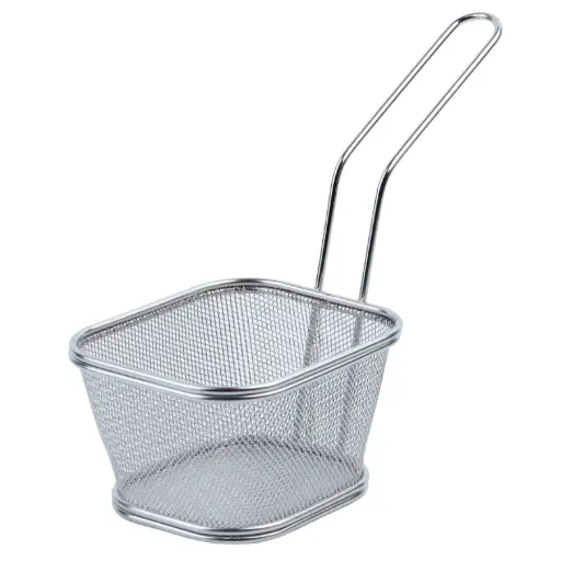 [STL0052] ตะกร้าเฟรนช์ฟรายส์สเตนเลส 13x11x7.5 ซม.