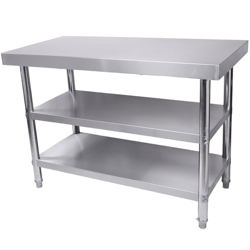 [KAI0173] ステンレス作業台 二段棚付き 60x130x85 cm