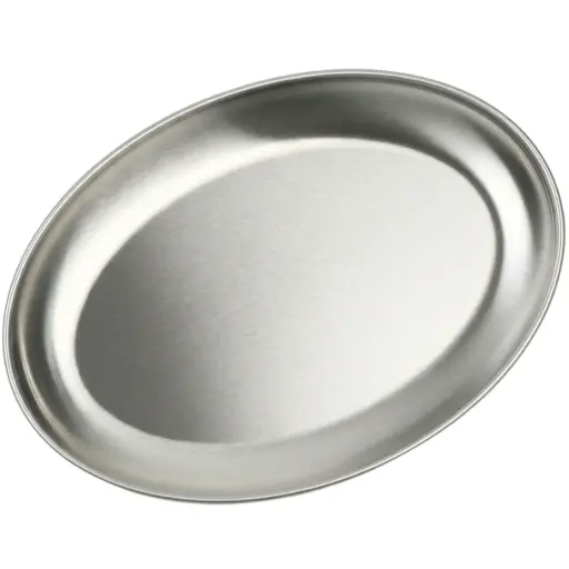 [STL0063] Oval Stainless Steel Plate 10" (18-8)