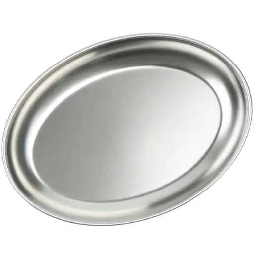 [STL0060] Oval Stainless Steel Plate 7" (18-8)