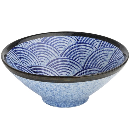 [CRM1204] Wide-Rim Bowl 7.75" (Wave Pattern)