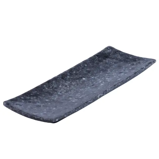 [MLM0242] Melamine Maki Sushi Plate 11" (Black Marble)